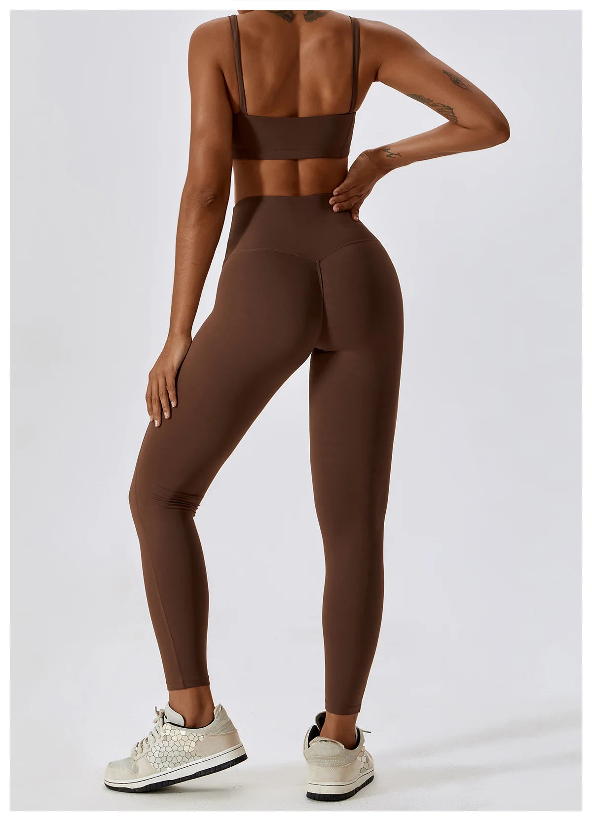 Athletic Wear High Waist Leggings And Top Two Piece Set Seamless Gym