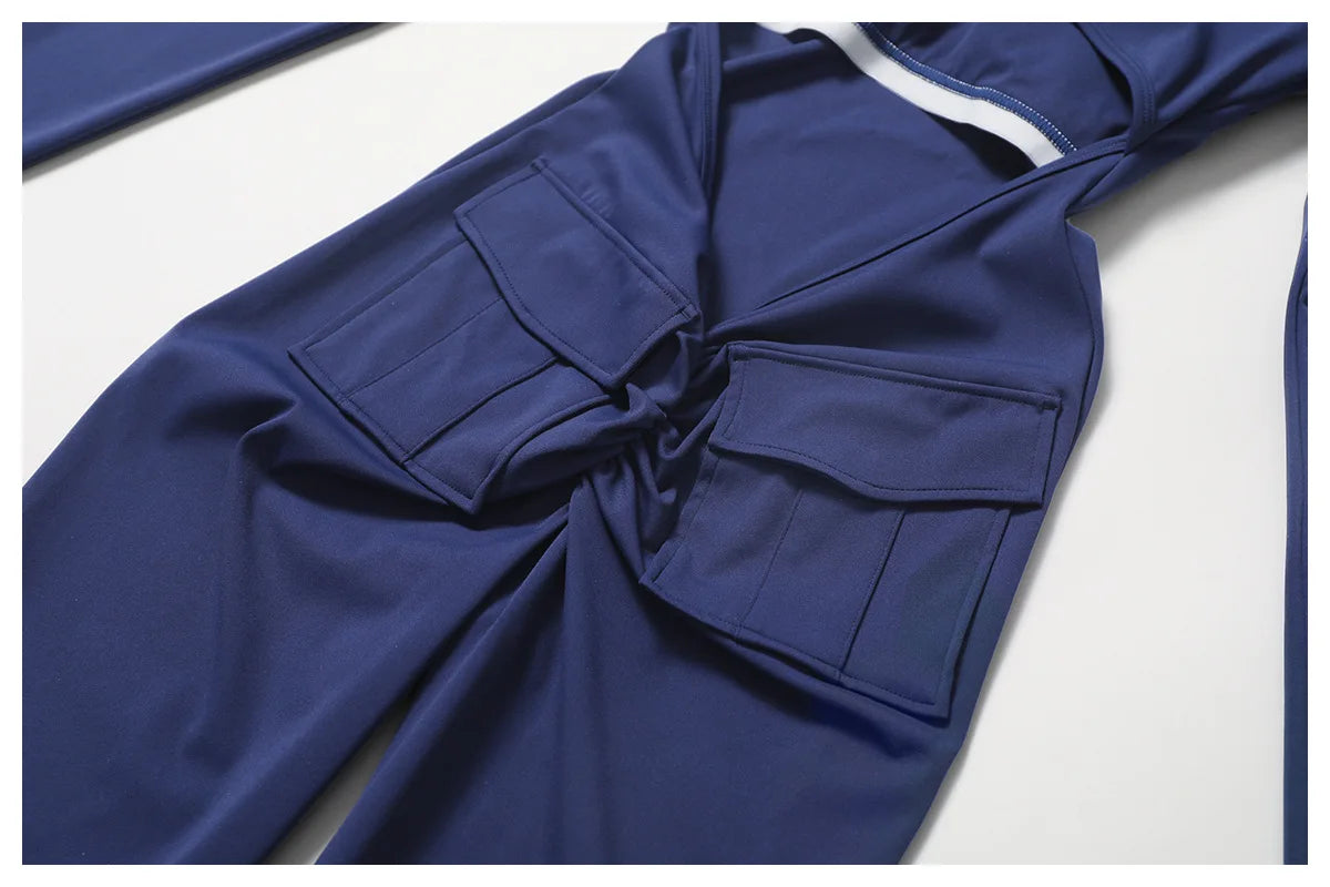 Backless Yoga Boilersuit Long Sleeved Women Sportswear Gym Jumpsuits