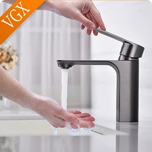 VGX Concealed Bathroom Faucets Embedded Cartridge Basin Mixer Sink Faucet Gourmet Washbasin Tapware Hot Cold Water Tap Brass