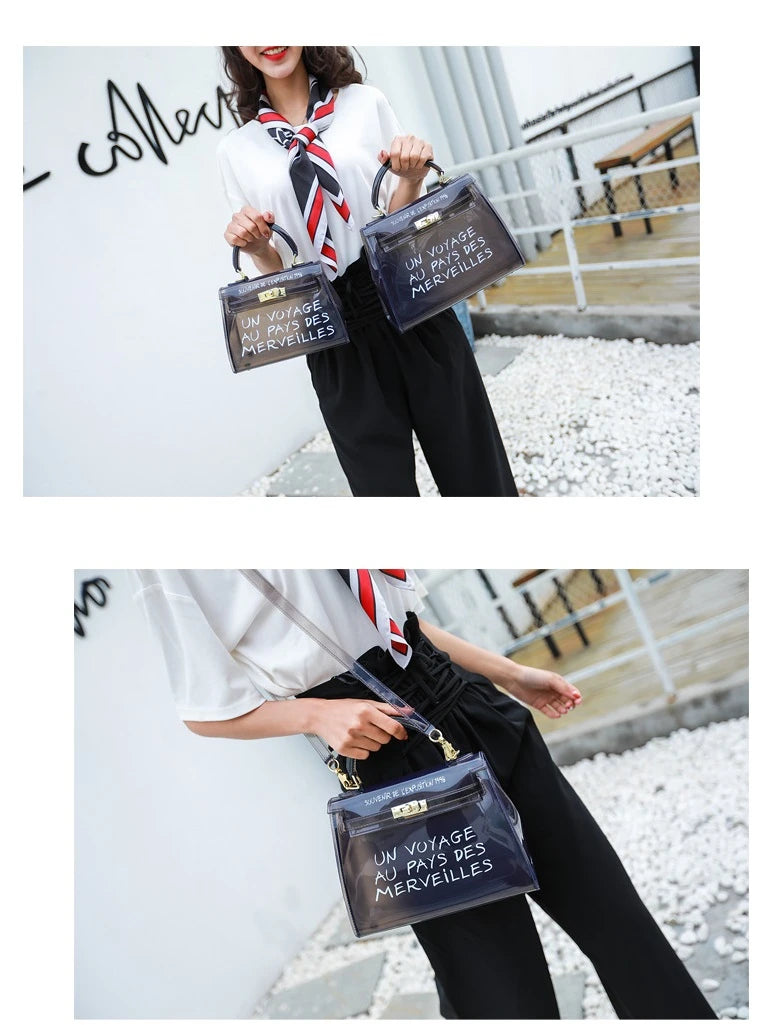 Transparent Bag Girl New Korean Messenger Bag Handbag Jelly Shoulder Bag Women's Summer Transparent Bag