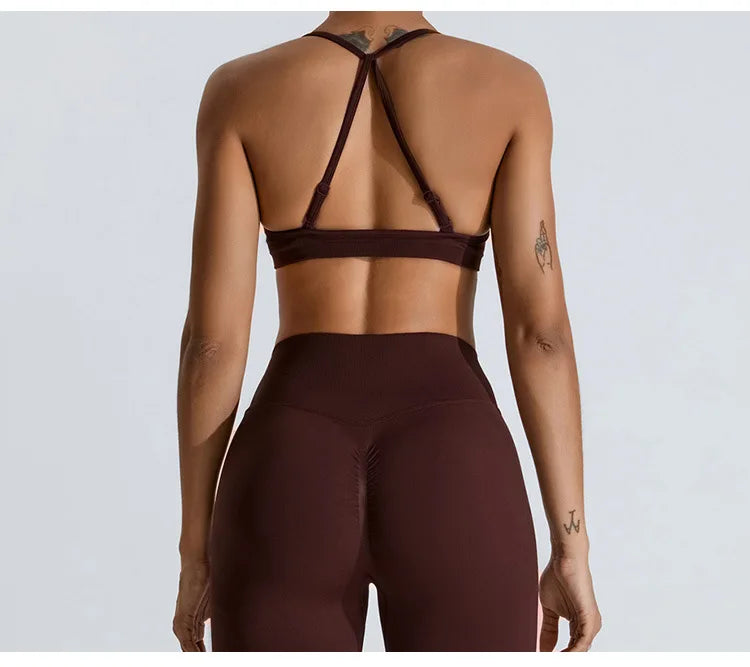 Gym Clothes Women 2 Pcs Yoga Set Sports Bra Seamless High Waist Leggings