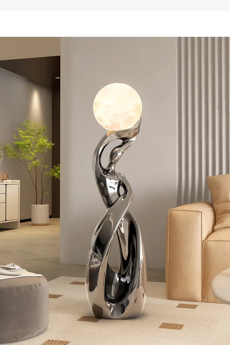 Home Decor Statue Abstract Art Ornaments Nordic Living Room Large Floor Luminous Sculpture Housewarming Gift Interior Figurines